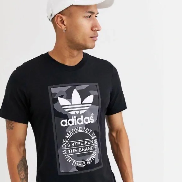 | Tee Grey Adidas Print | Originals Black Poshmark Shirts Camo | Shirt adidas